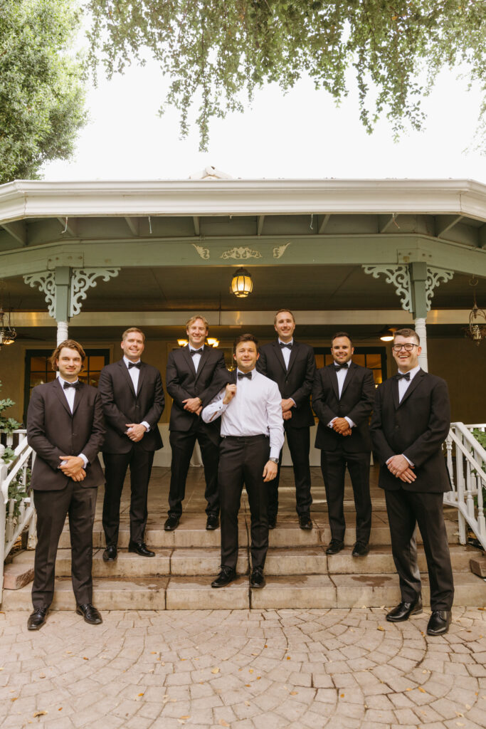 editorial groomsman photos the wright house wedding venue 