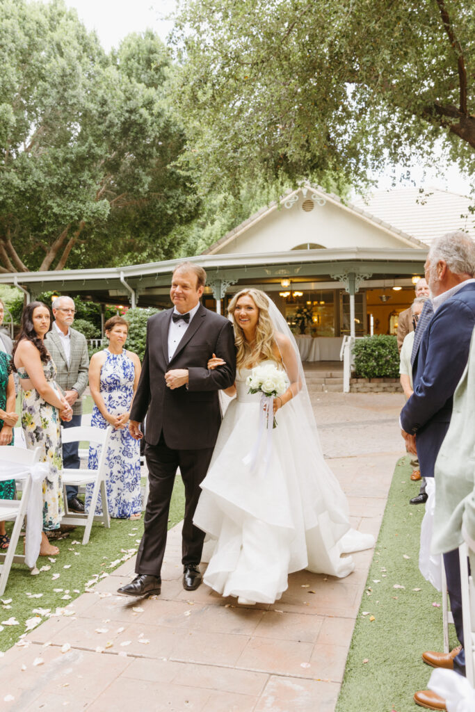 ceremony at the wright house wedding venue
