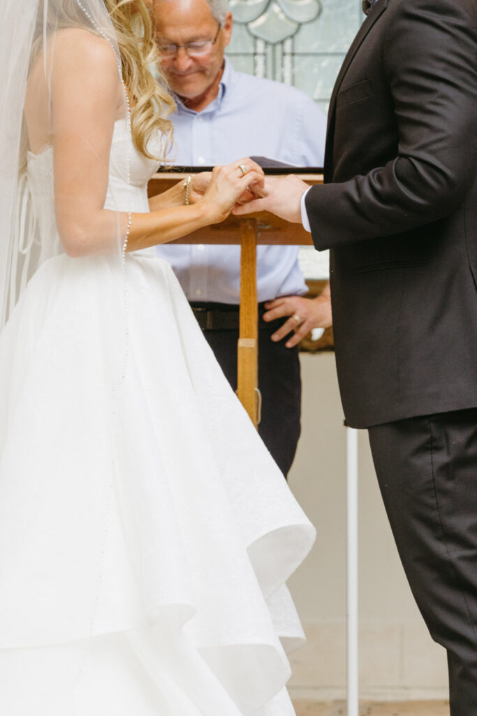 ceremony at the wright house wedding venue