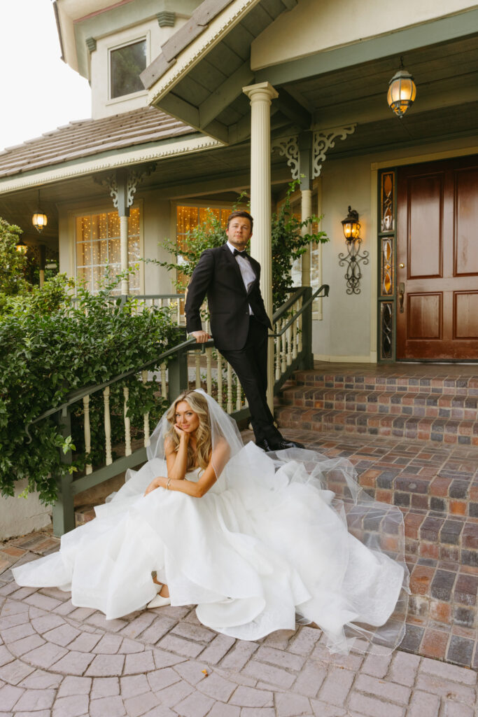 bride and groom portraits at the wright house wedding venue