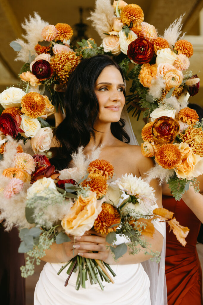 Wedding party celebrating with mountain views in Phoenix, Arizona