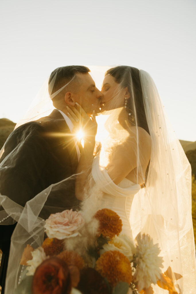 Sunset view of Different Pointe of View wedding venue overlooking the Phoenix mountains