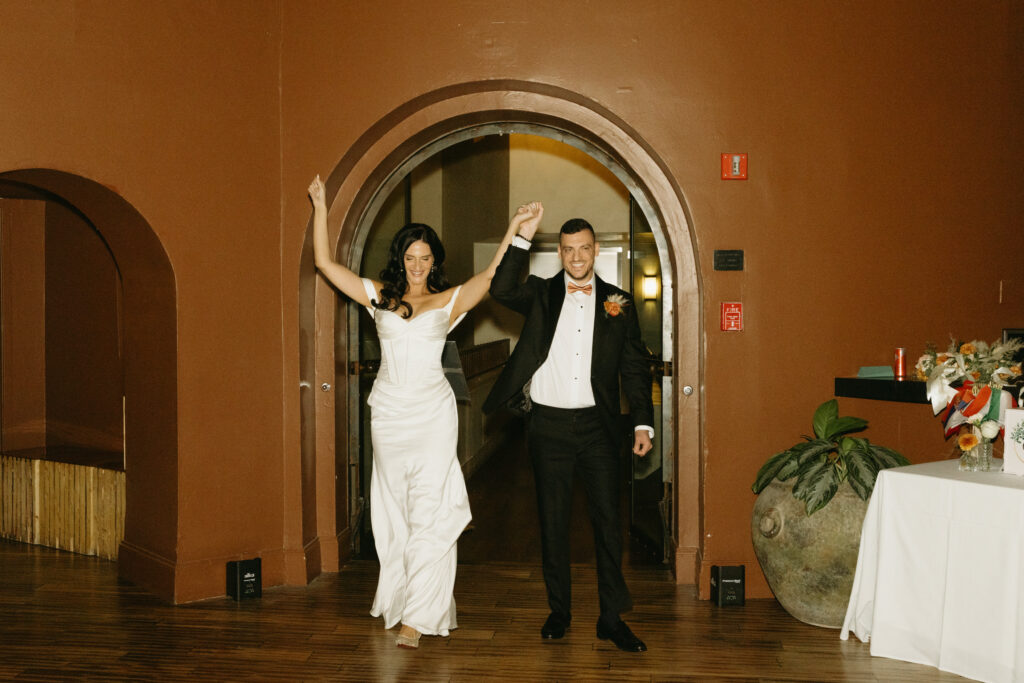 Wedding guests celebrating after the ceremony at Different Pointe of View.